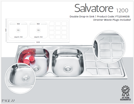 Double drop -in sink